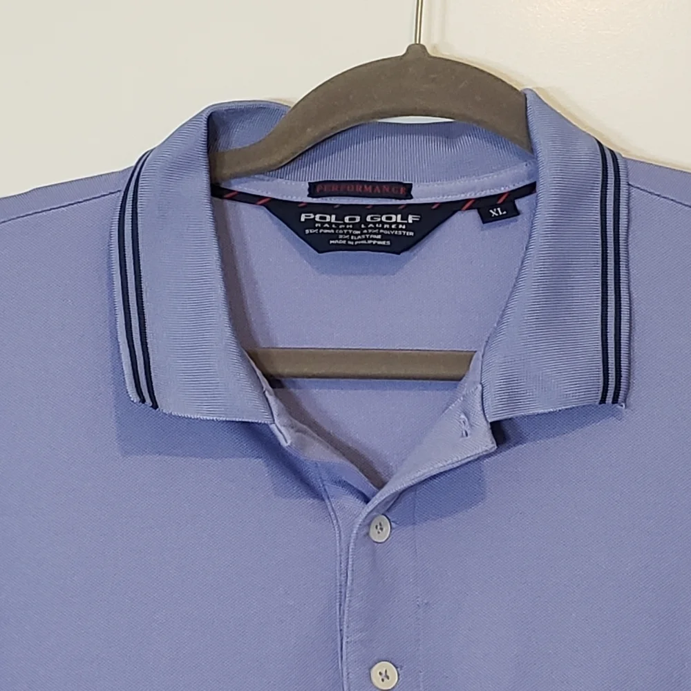 Polo Ralph Lauren Golf Performance Polo Shirt XL Stretch Blue Purple Per…